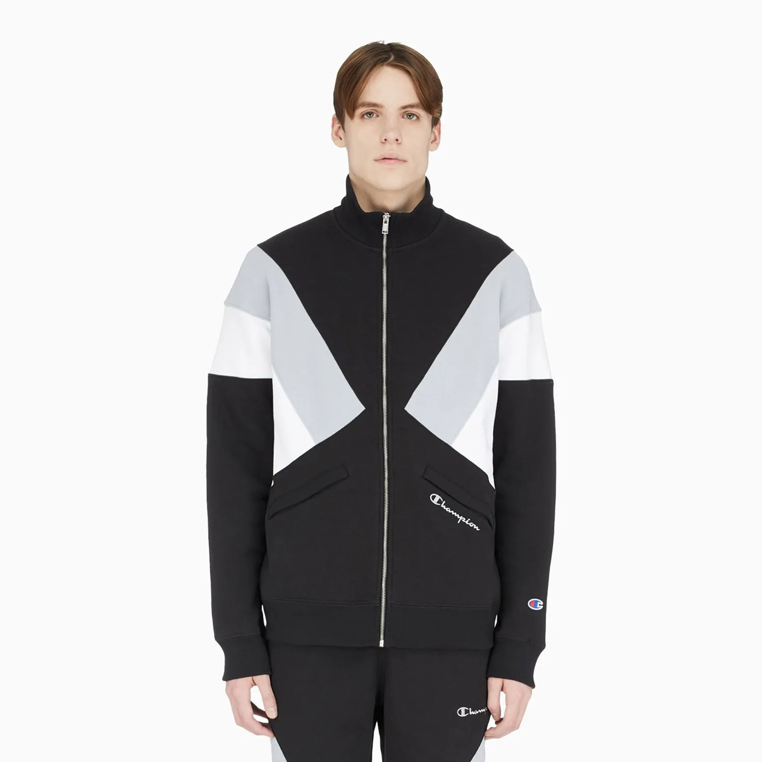 Men's Reverse Weave Colorblock Track Jacket