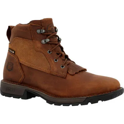 MEN'S ROCKY LEGACY 32 WATERPROOF WESTERN LACER - BROWN