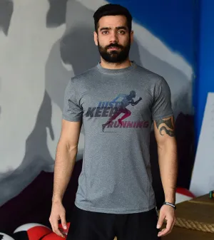 Mens Running Grey Graphic Tee