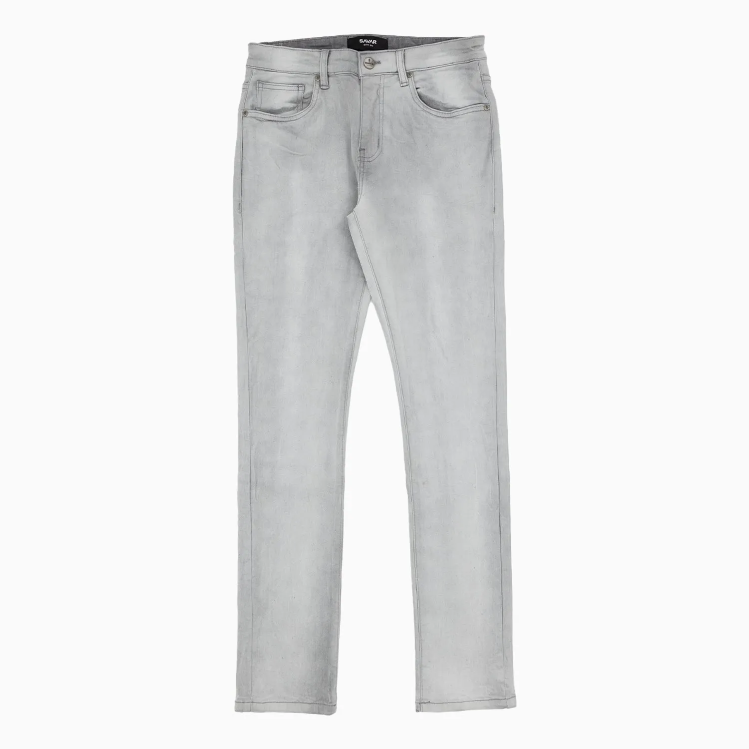 Men's Savar Ice Grey Slim Denim Jeans Pant