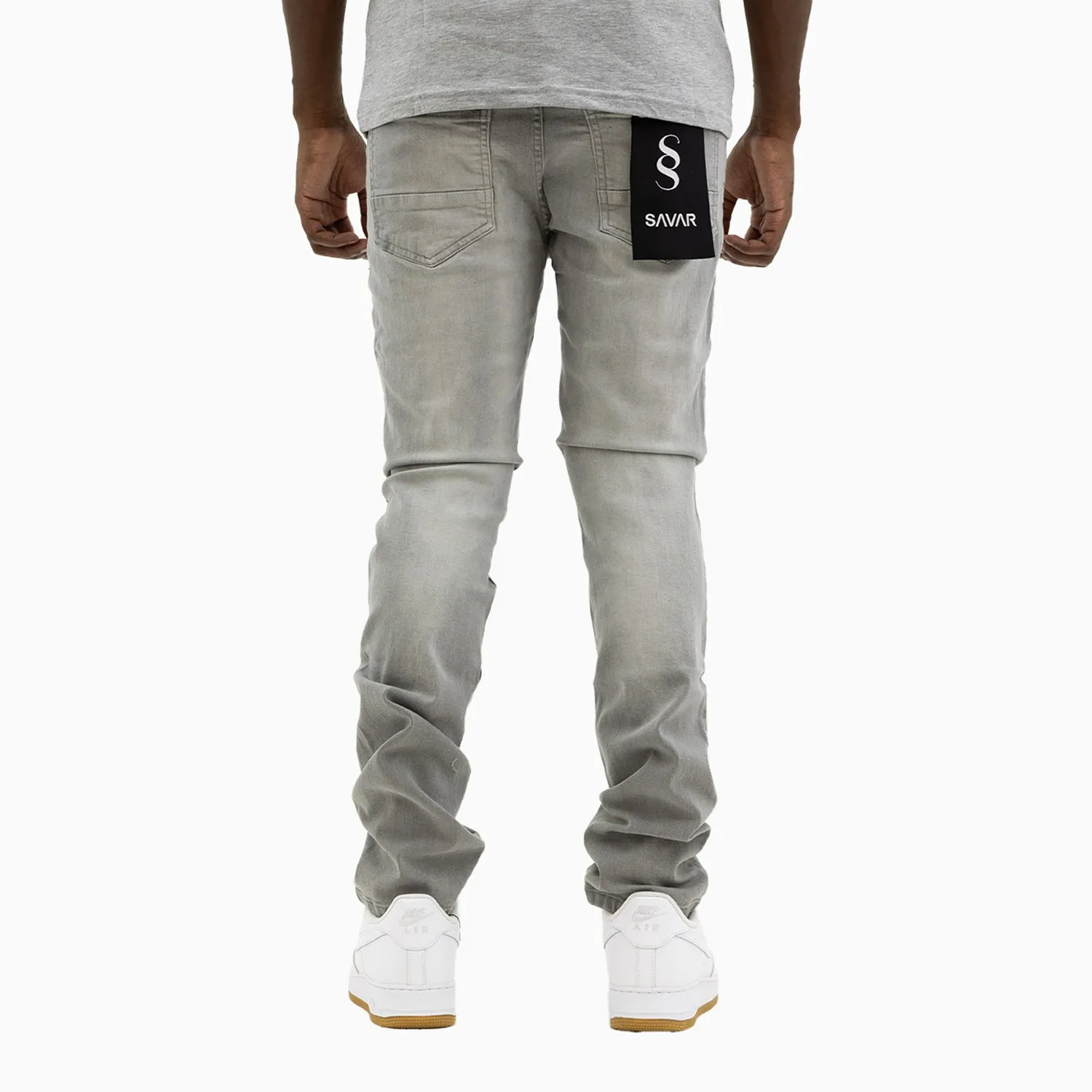 Men's Savar Ice Grey Slim Denim Jeans Pant