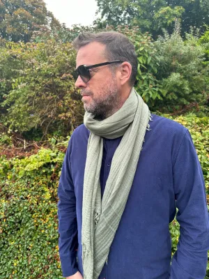 Mens Scarf 100% Wool in Olive