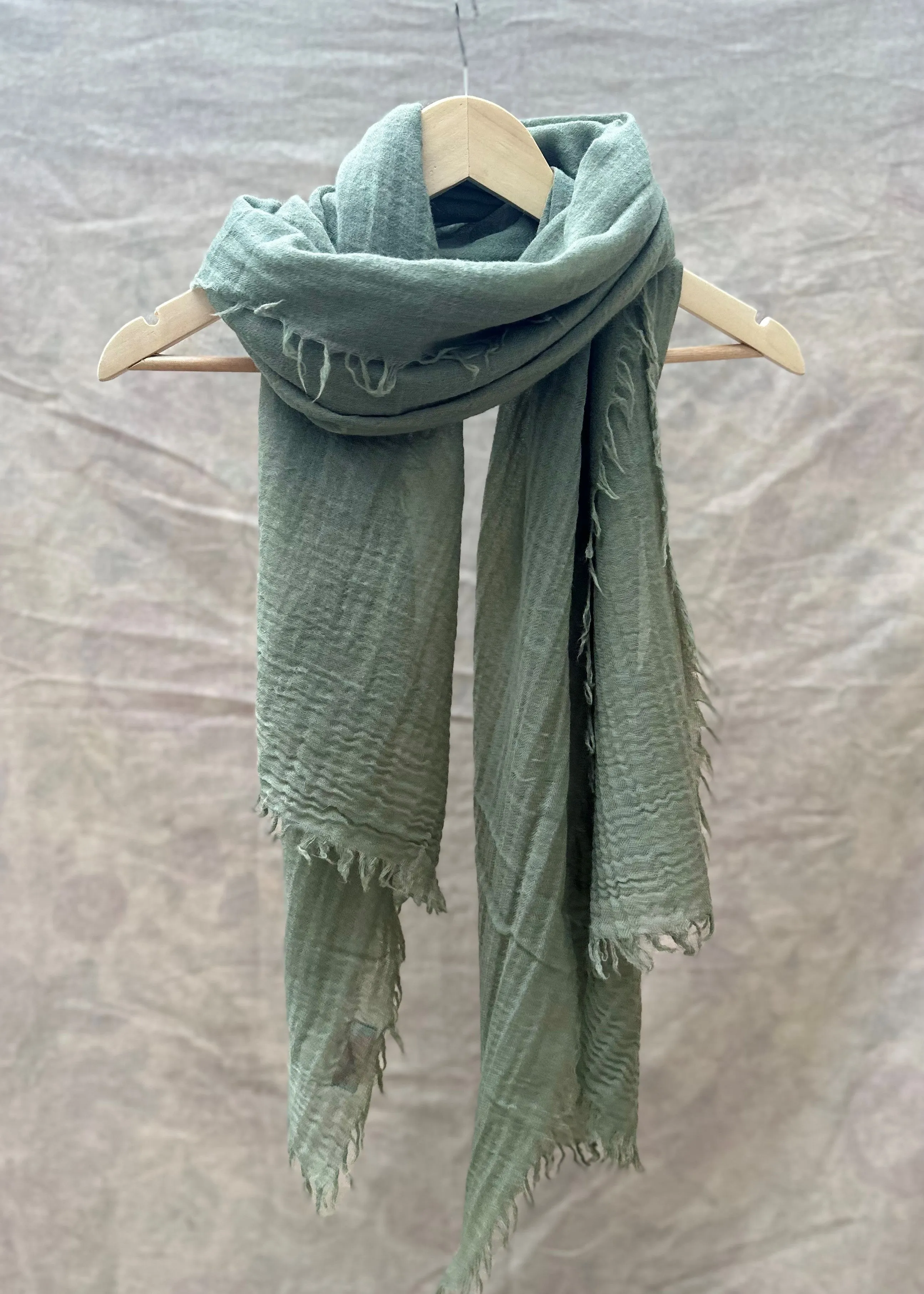 Mens Scarf 100% Wool in Olive