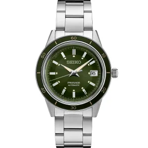 Men's SEIKO Stainless Steel Presage Automatic with Green Face