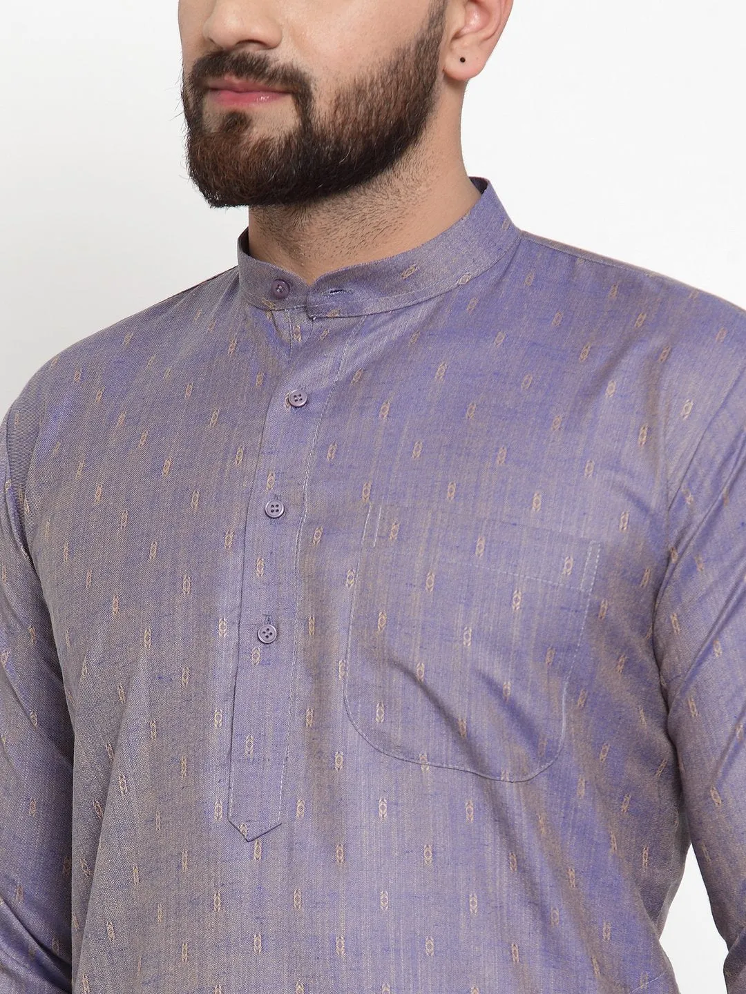 Men's Self Design Kurta with Churidar - Virat Fashions