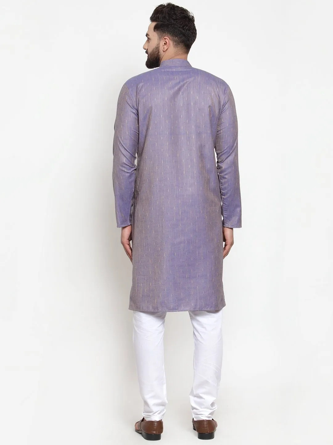 Men's Self Design Kurta with Churidar - Virat Fashions