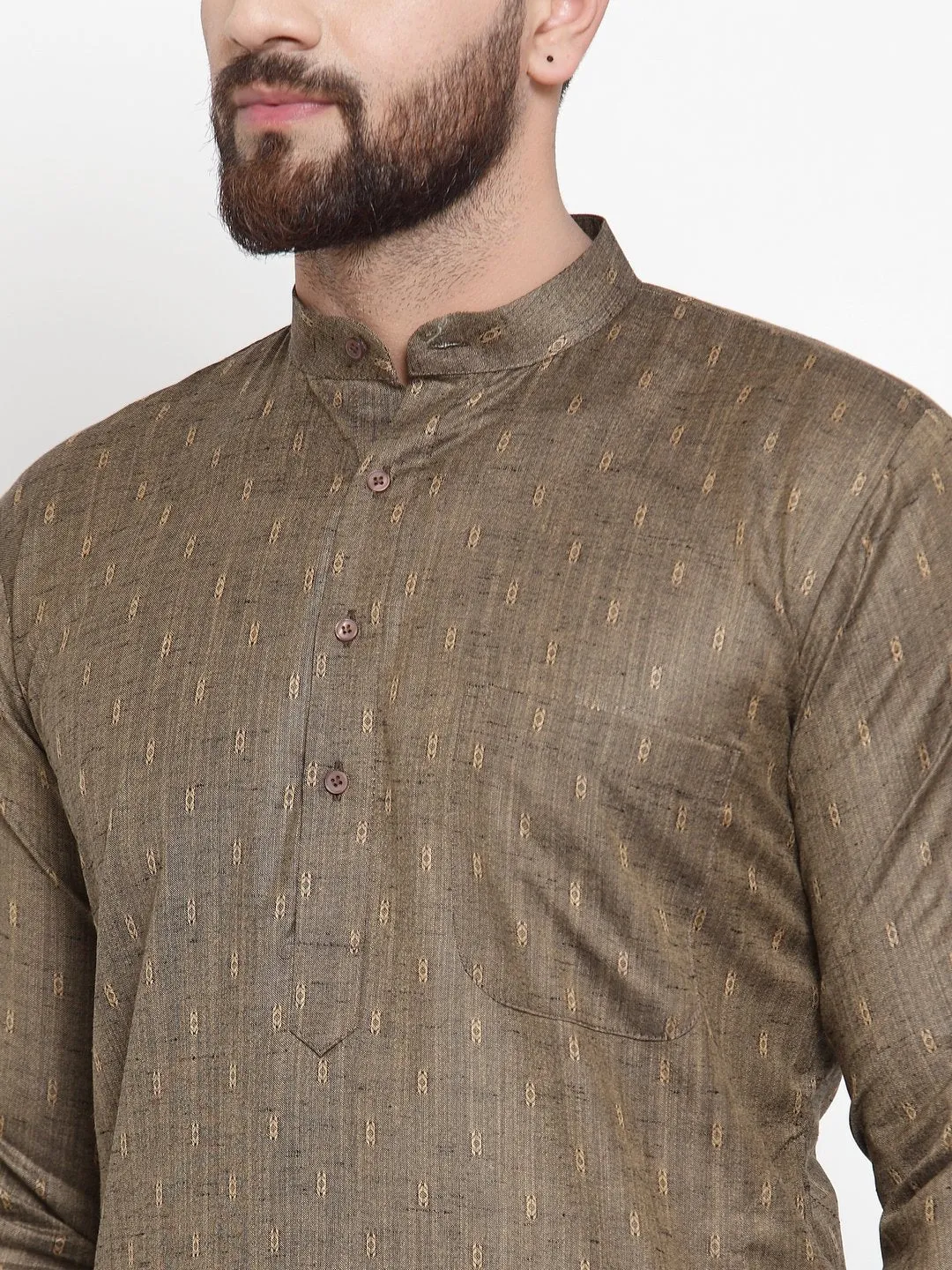 Men's Self Design Kurta with Churidar - Virat Fashions