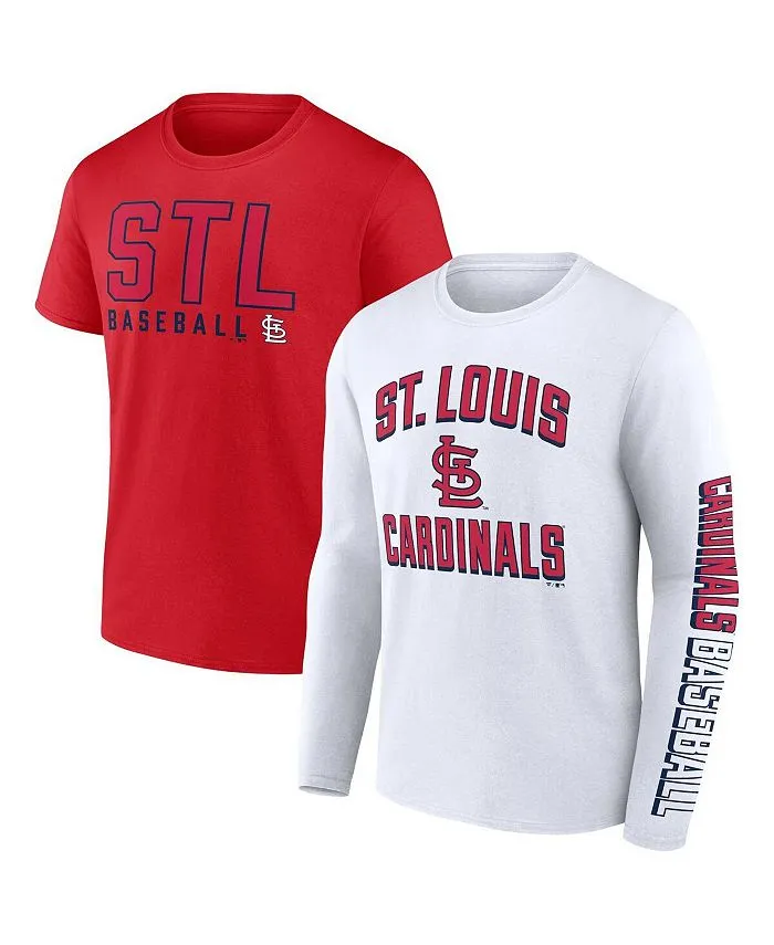 Men's set of two red and white combined T-shirts with the St. logo.  Louis Cardinals Fanatics , multicolor