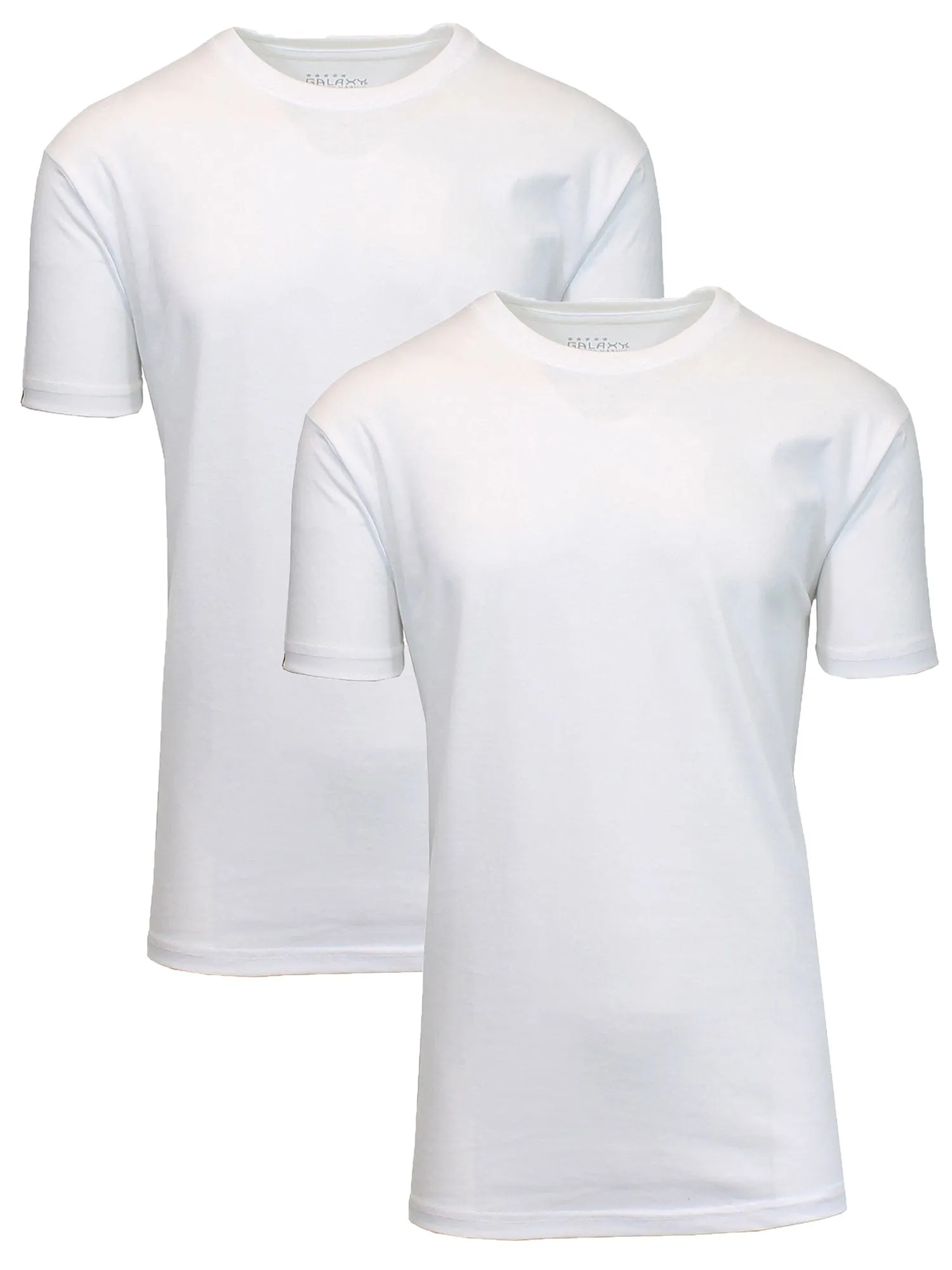 Men's Short Sleeve Crew Neck  Cotton Blend Classic Tee (S-3XL) 2 Pack