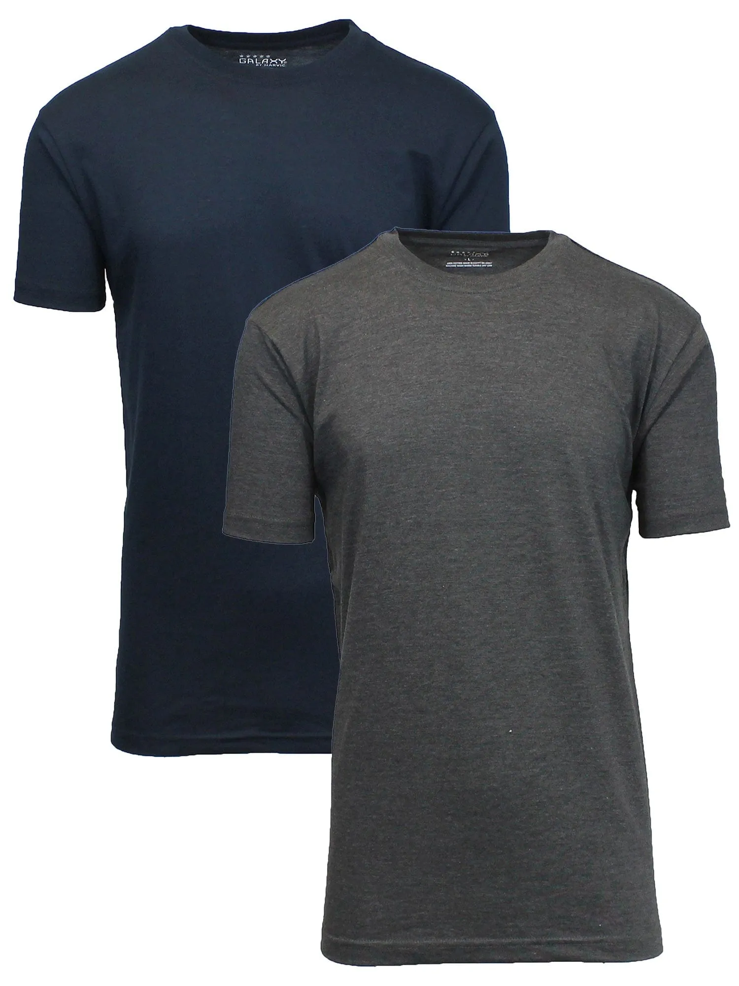 Men's Short Sleeve Crew Neck  Cotton Blend Classic Tee (S-3XL) 2 Pack