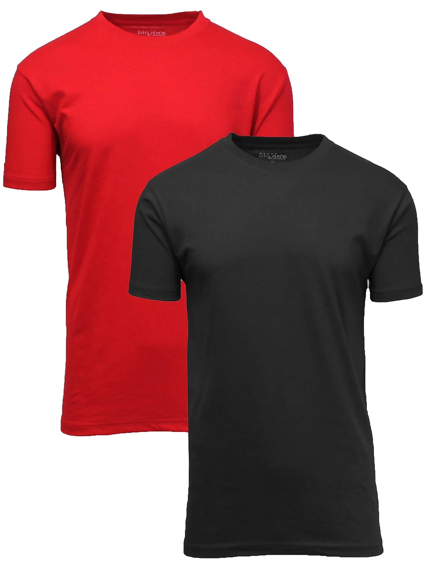 Men's Short Sleeve Crew Neck  Cotton Blend Classic Tee (S-3XL) 2 Pack