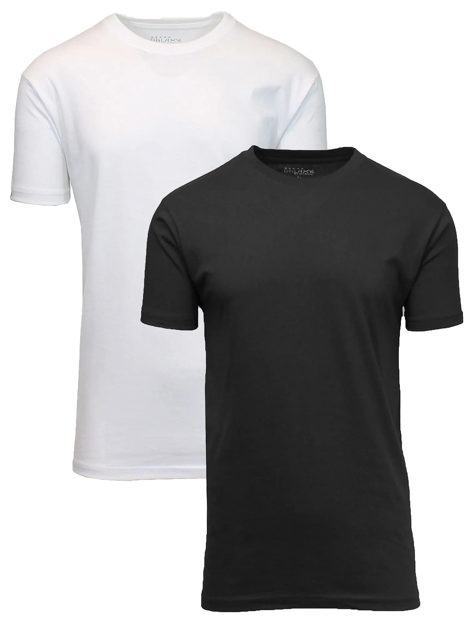 Men's Short Sleeve Crew Neck  Cotton Blend Classic Tee (S-3XL) 2 Pack