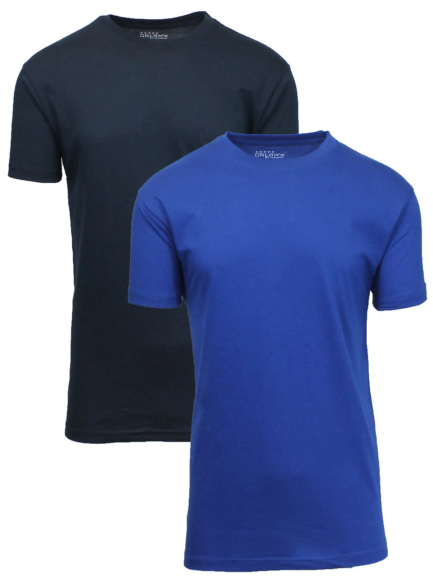 Men's Short Sleeve Crew Neck  Cotton Blend Classic Tee (S-3XL) 2 Pack