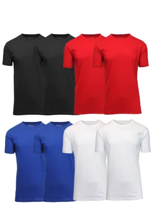 Men's Short Sleeve Crew Neck  Cotton Blend Classic Tee (S-3XL) 8 Pack