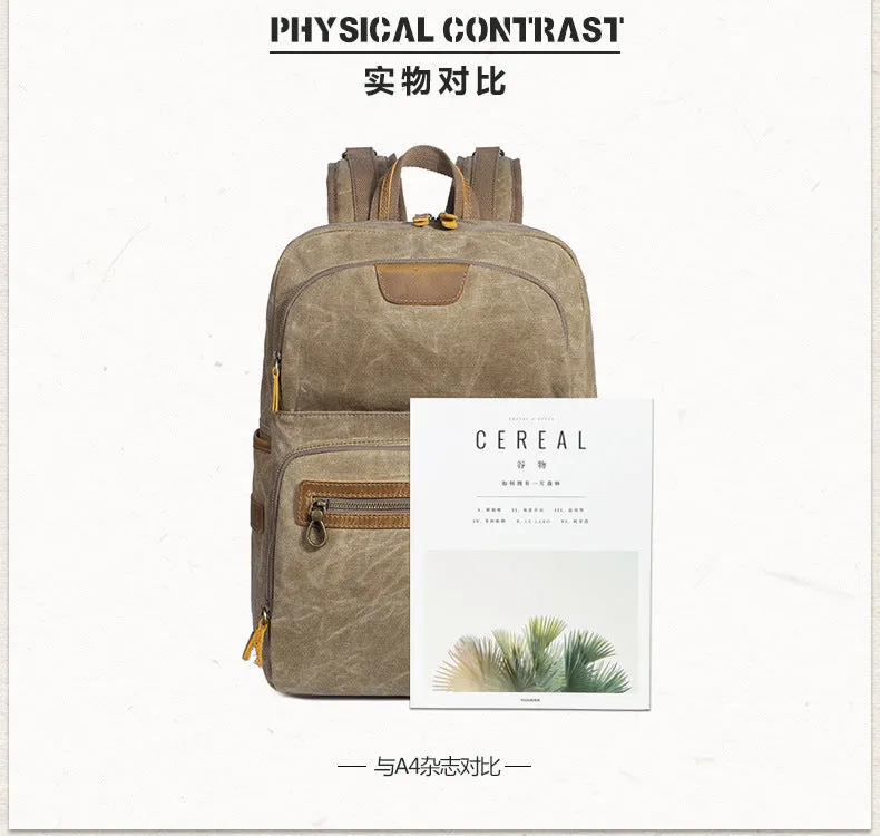 Men's Shoulder Retro Canvas Casual Travel Backpack