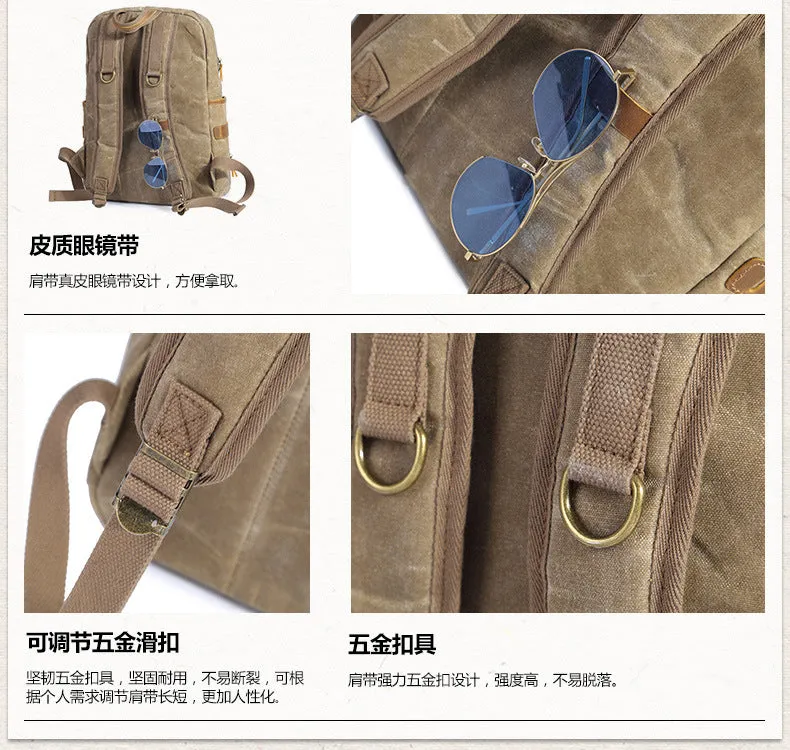 Men's Shoulder Retro Canvas Casual Travel Backpack