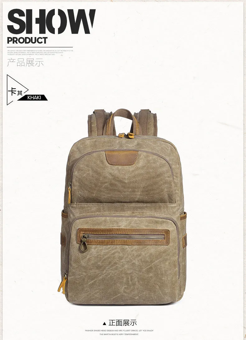 Men's Shoulder Retro Canvas Casual Travel Backpack