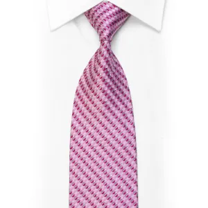 Men's Silk Necktie Geometric On Pink With Silver Sparkles By Franco Ferraro