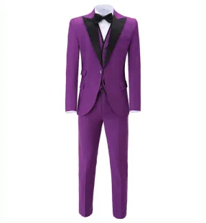 Men's Slim Fit 3 Piece Suit One Button Business Wedding (Blazer vest Pants)