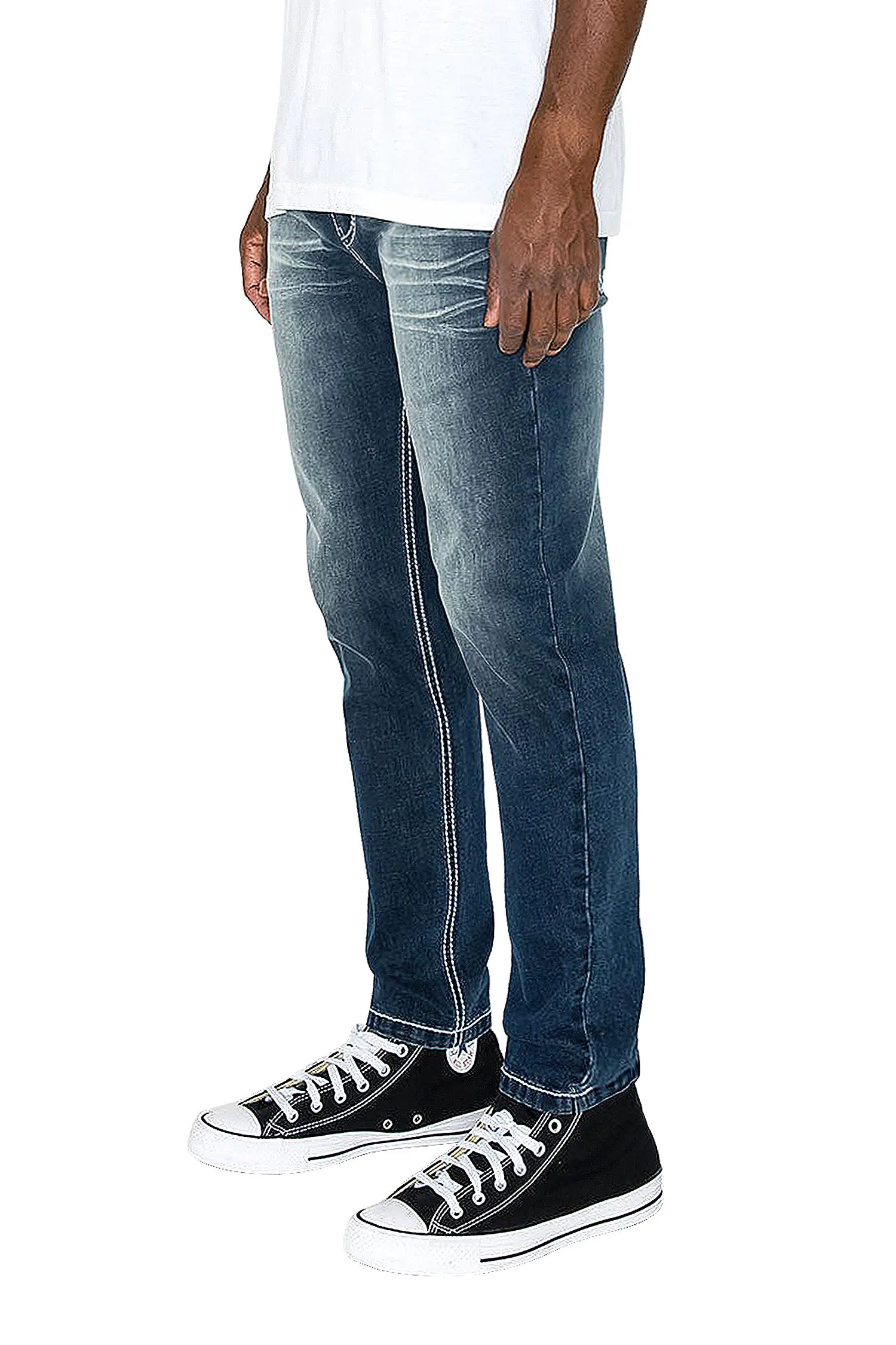 Men's Slim Fit Fleur De Lis Denim Jeans