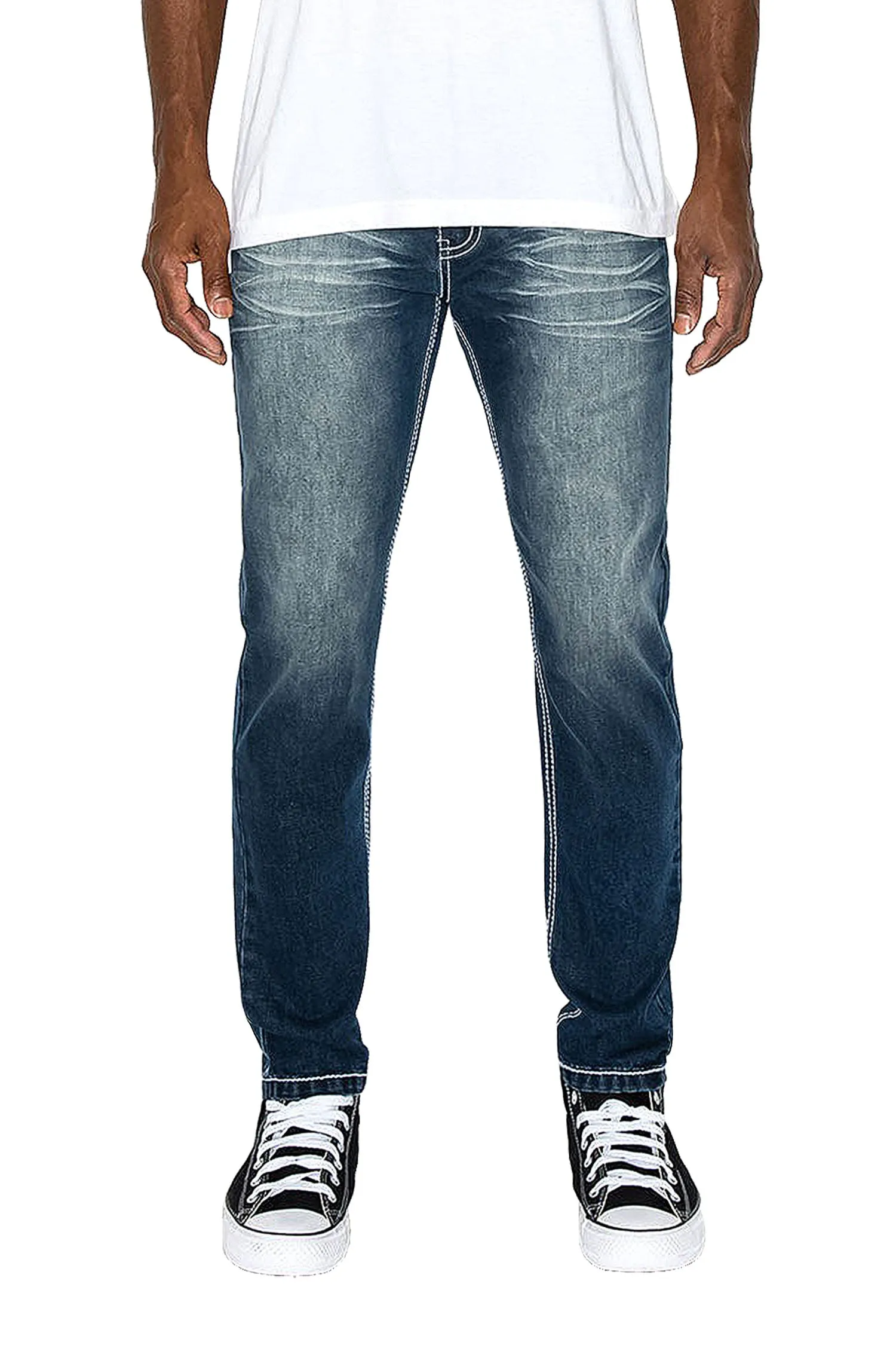 Men's Slim Fit Fleur De Lis Denim Jeans