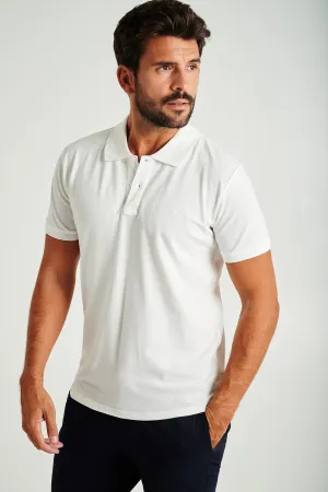 Men's slim fit organic cotton piquet polo