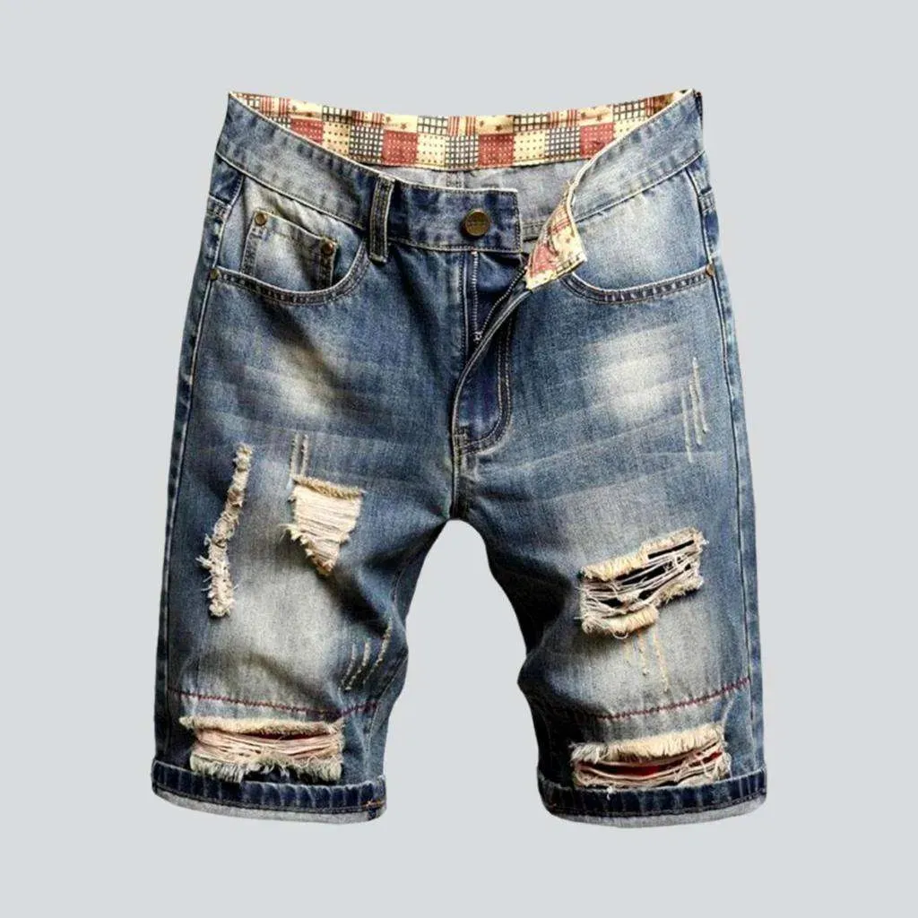 Men's slim jean shorts