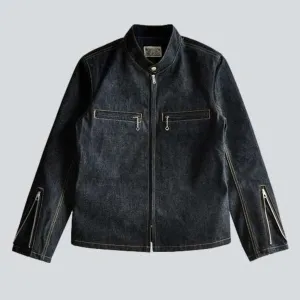 Mens slim riding jean jacket