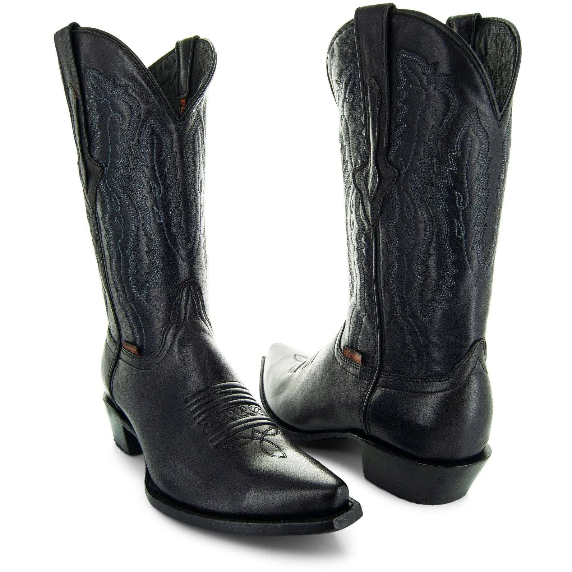 Men's Snip Toe Cowboy Boots Black (H50030) | Soto Boots