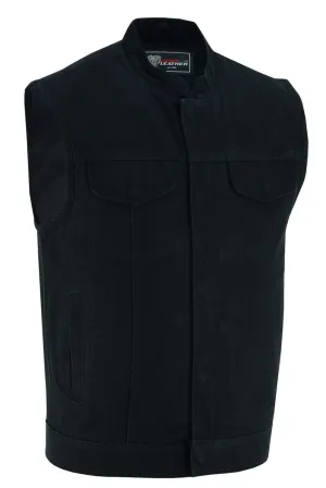 Mens SOA Style Black Denim Club Vest