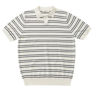 Men's Striped Johnny Collar Shirt