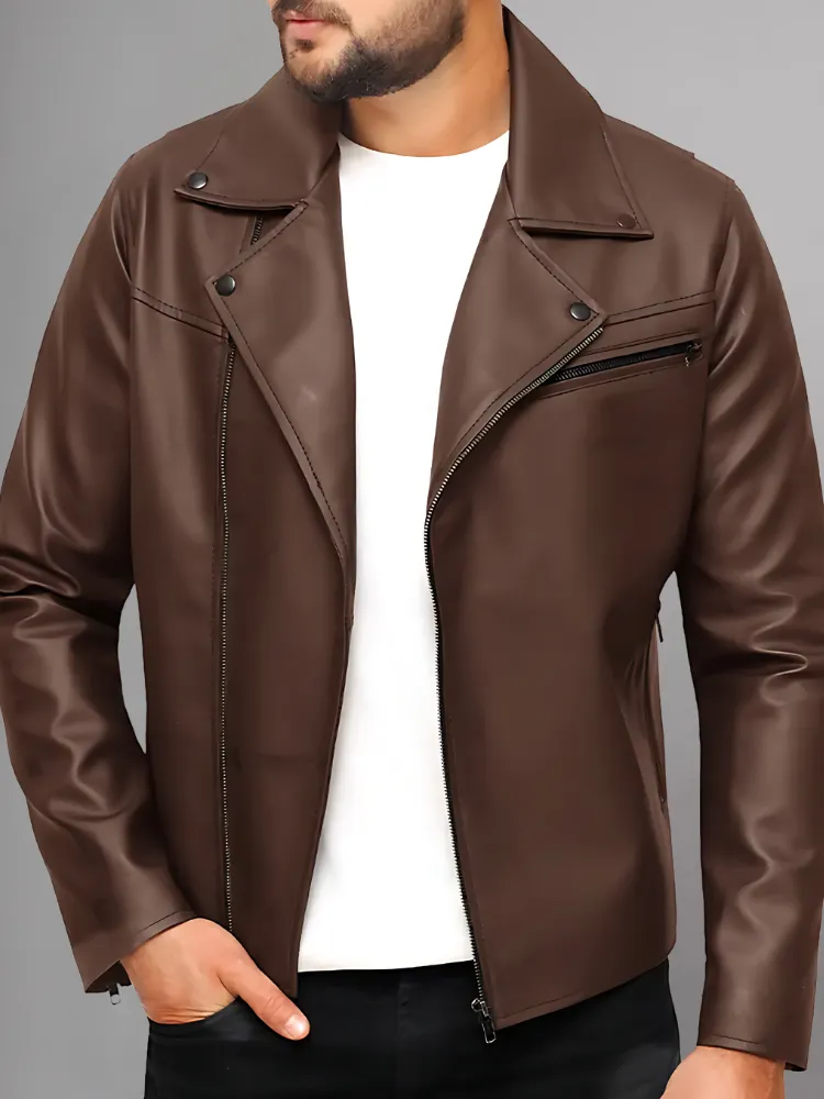 Mens Stylish Leather Motorcycle Jacket