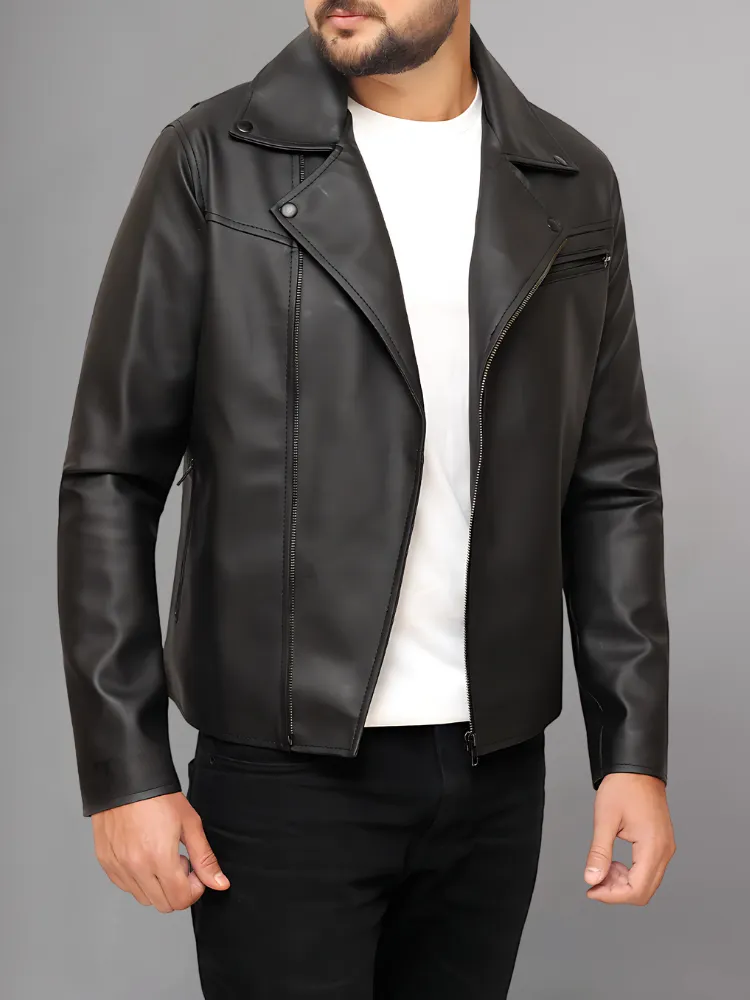 Mens Stylish Leather Motorcycle Jacket