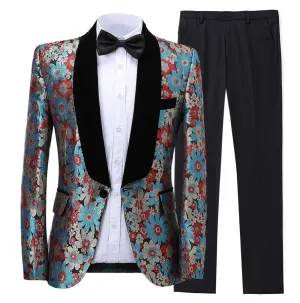 Men's Suit Patterned Formal 2 Piece Business Tuxedos (Blazer Pants)