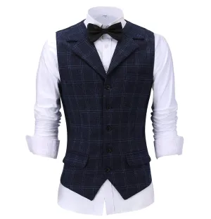 Men's Suit Vests Fashion Notch Lapel Waistcoat