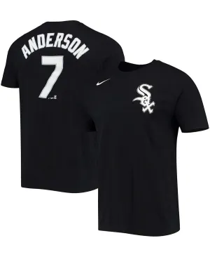 Men's T-shirt tim anderson black chicago white sox name number Nike, black