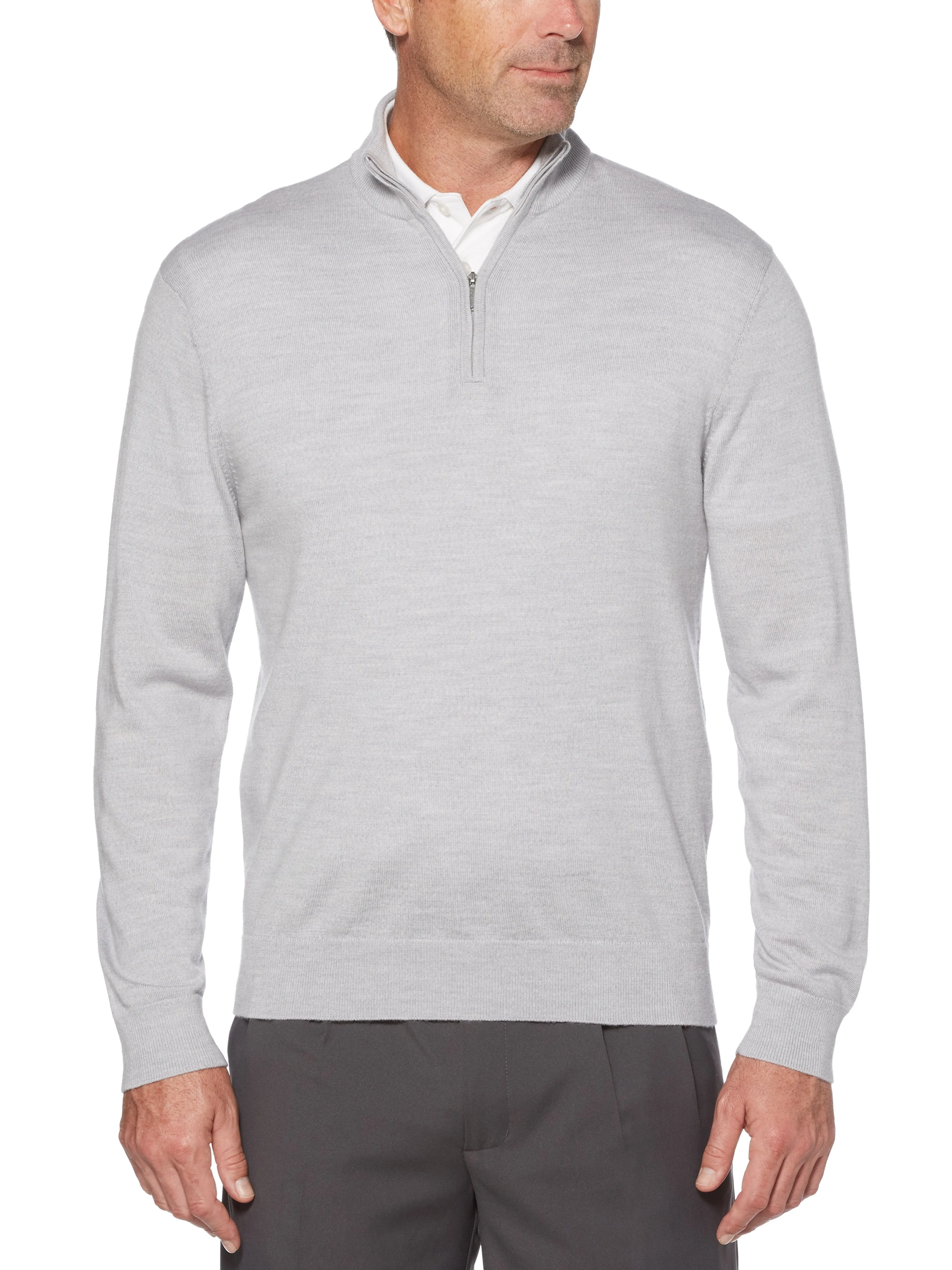 Mens Thermal Merino Wool 1/4 Zip Sweater