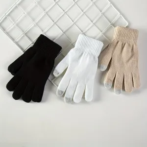 Mens Thickened Knitted Fullfinger Warm Gloves  Perfect Gift