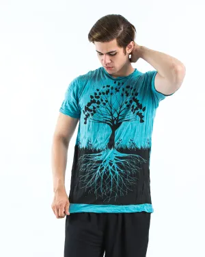 Mens Tree of Life T-Shirt in Turquoise