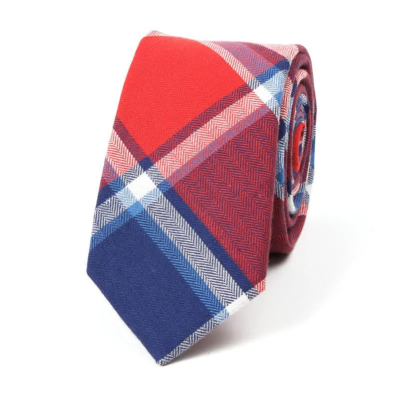 Men's Trendy Plaid Pattern Bow Tie Handkerchief Necktie