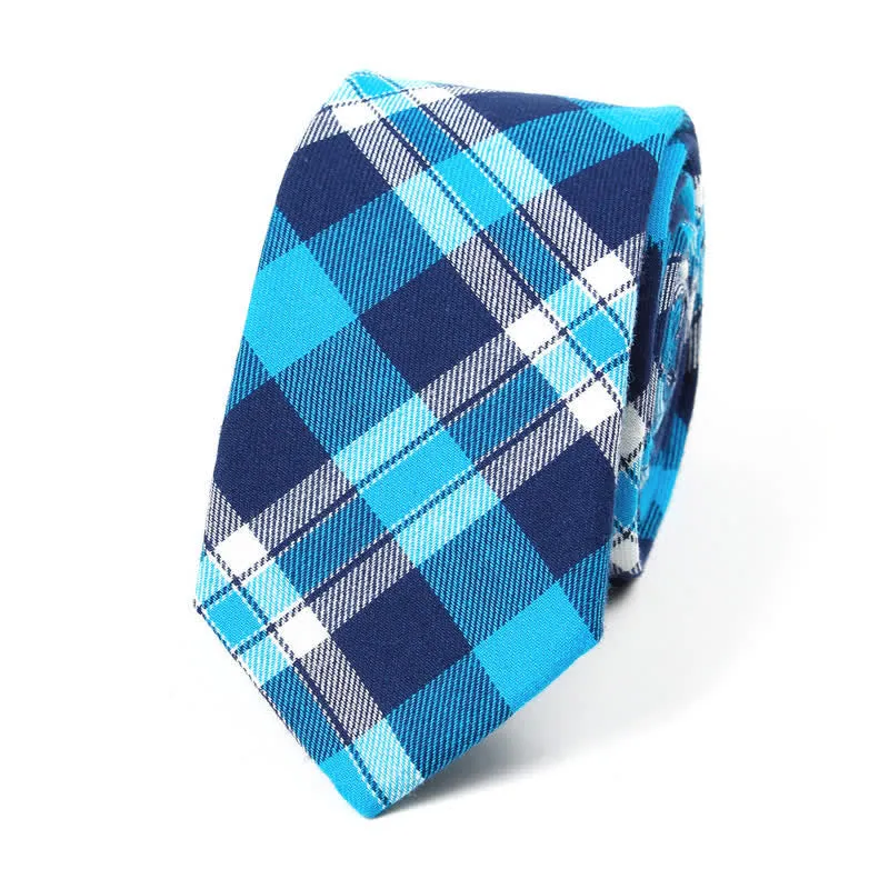 Men's Trendy Plaid Pattern Bow Tie Handkerchief Necktie