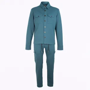 Men's Turquoise Tricot Cotton Outfit