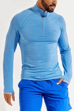 Men's Ultimate Half-Zip Rash Guard  |  Surf Blue Line