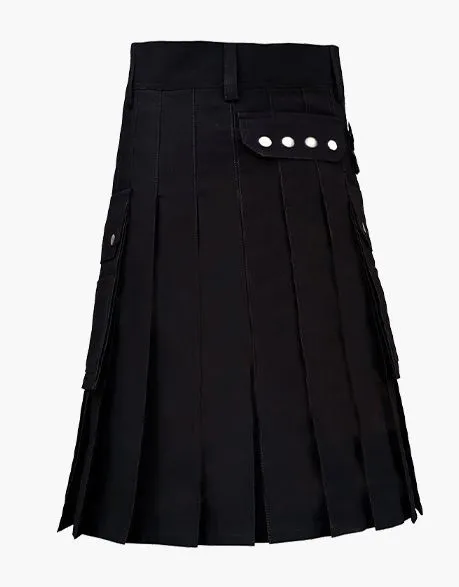 Men's Utility Kilt in Black Fashion