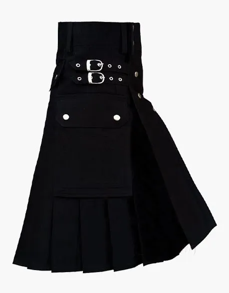 Men's Utility Kilt in Black Fashion