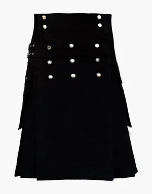 Men's Utility Kilt in Black Fashion