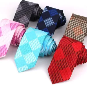 Men's Visual Patchwork Large Check Necktie