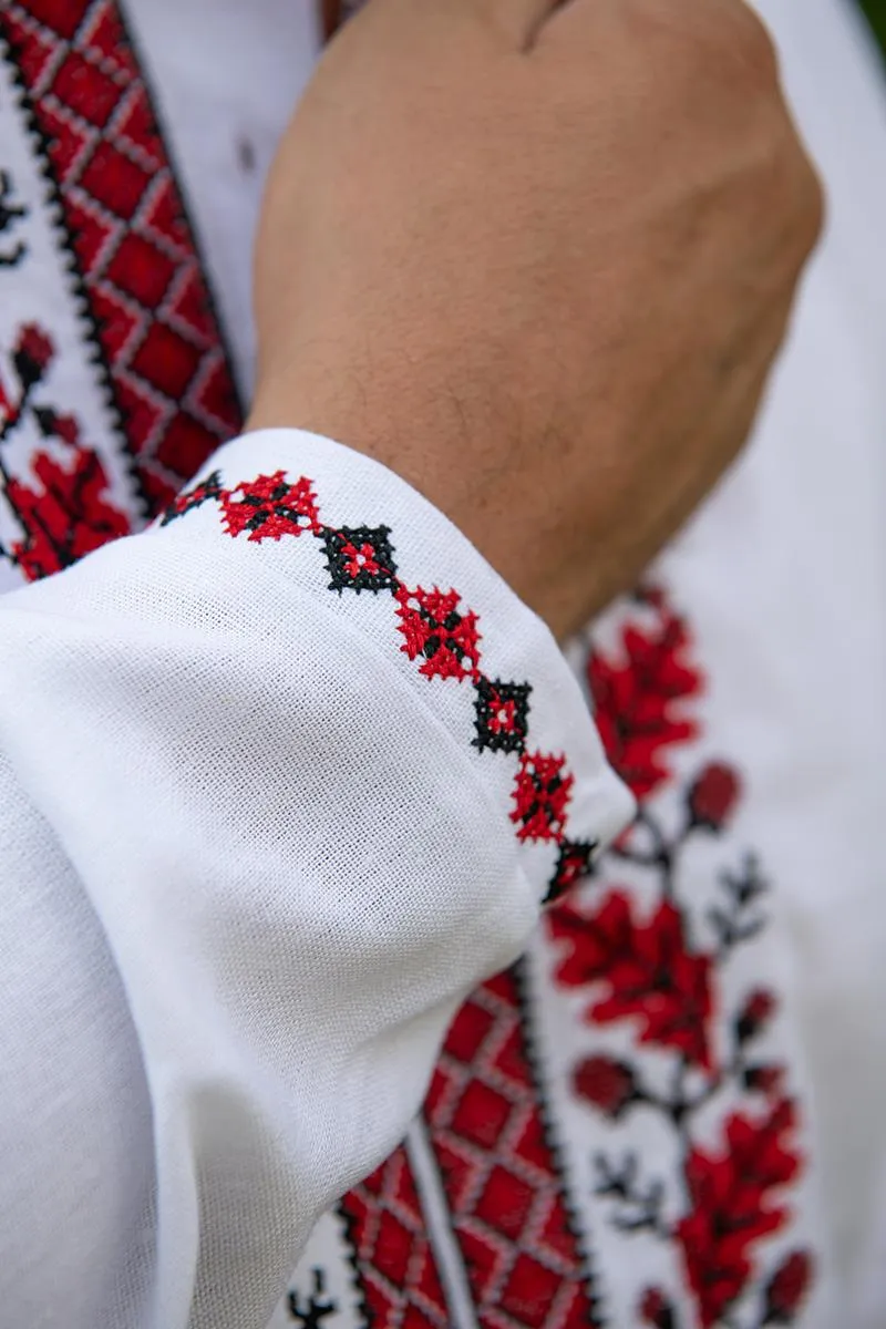 Men's vyshyvanka shirt with oak tree ornament