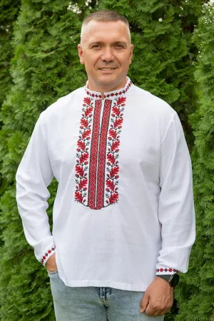 Men's vyshyvanka shirt with oak tree ornament