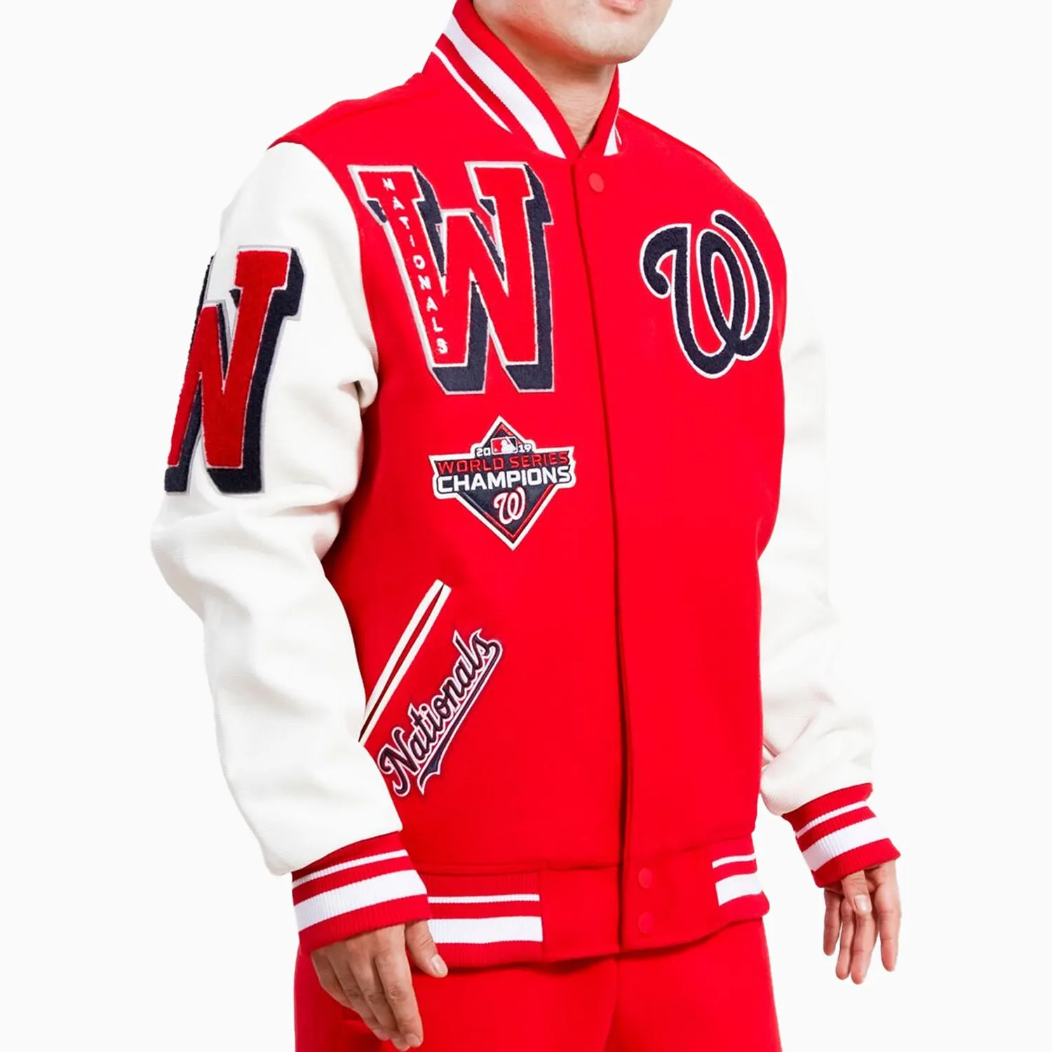 Men's Washington Nationals Logo Varsity Jacket